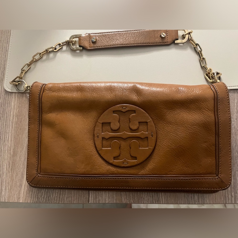 Tory Burch Reva Brown Clutch Bag